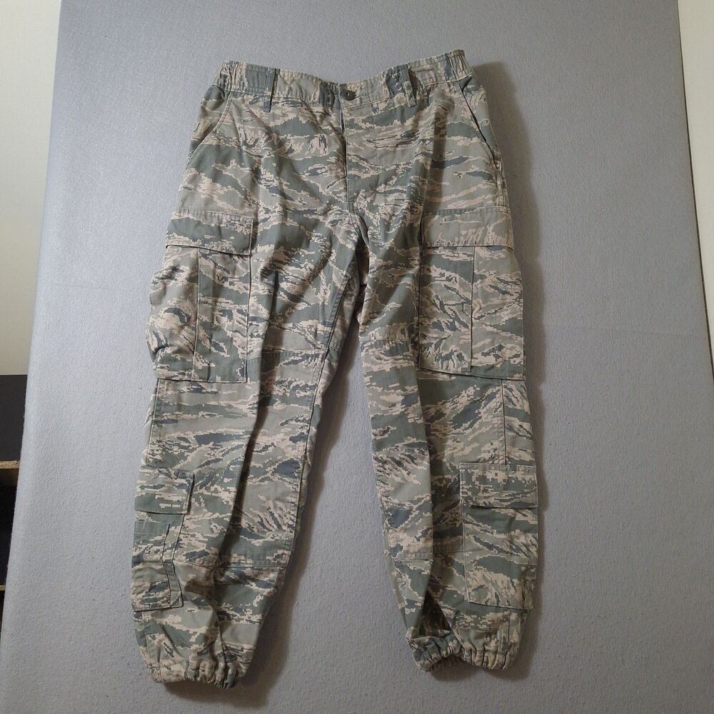 US Air Force Utility Trouser Camouflage Men 34 XS Cargo Pocket Pants Ankle Cuffs
